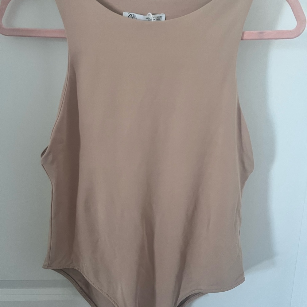 Zara Women's Tan Sleeveless Bodysuit Size Large - Picture 7 of 12